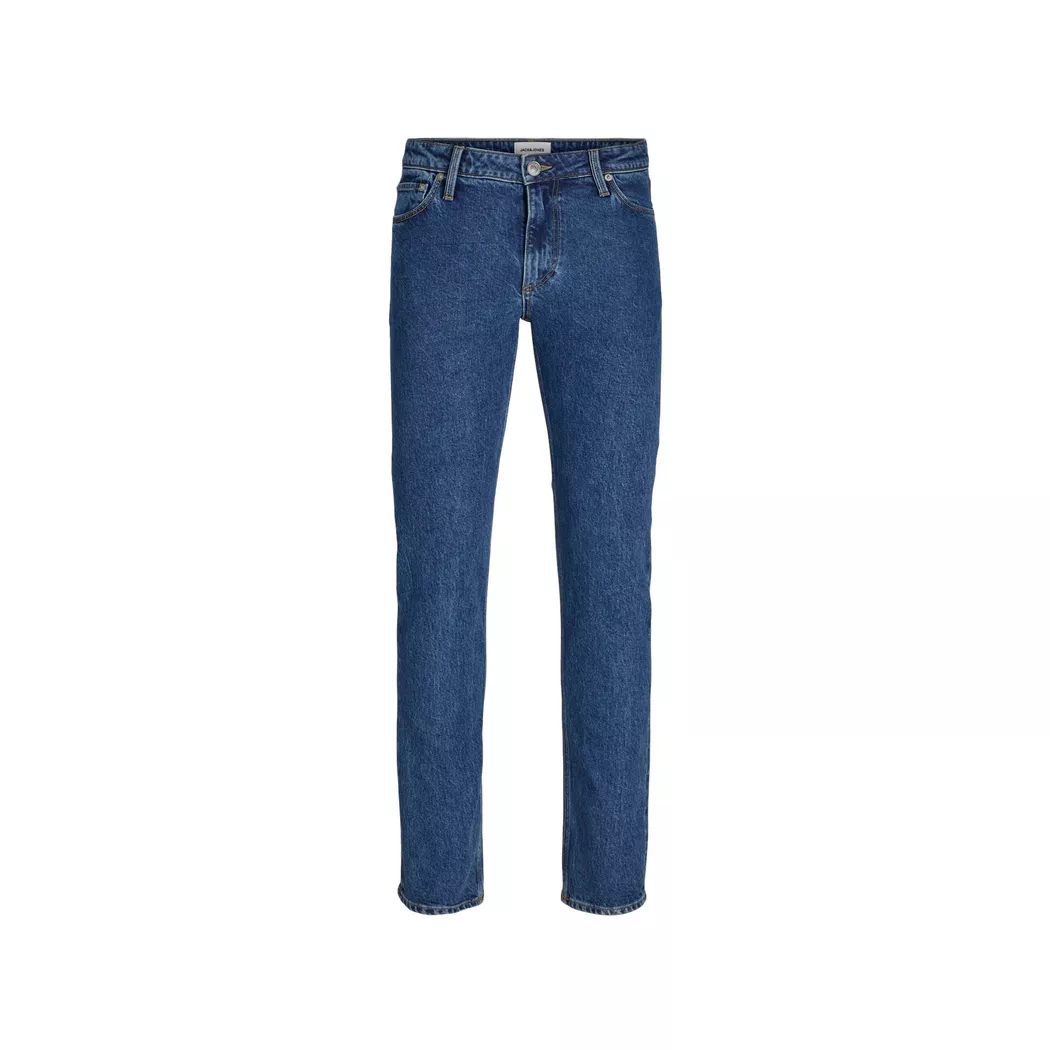 Regular-fit-Jeans JACK & JONES "JJICLARK mit Used-Look und Stretch für den Alltag", Herren, Gr. 31, Länge 32, blau (denim, blau), Denim/Jeans, Obermaterial: 98% Baumwolle, 2% Elasthan, Abriebeffekte, regular fit lang, Jeans, mit Abriebeffekten 2