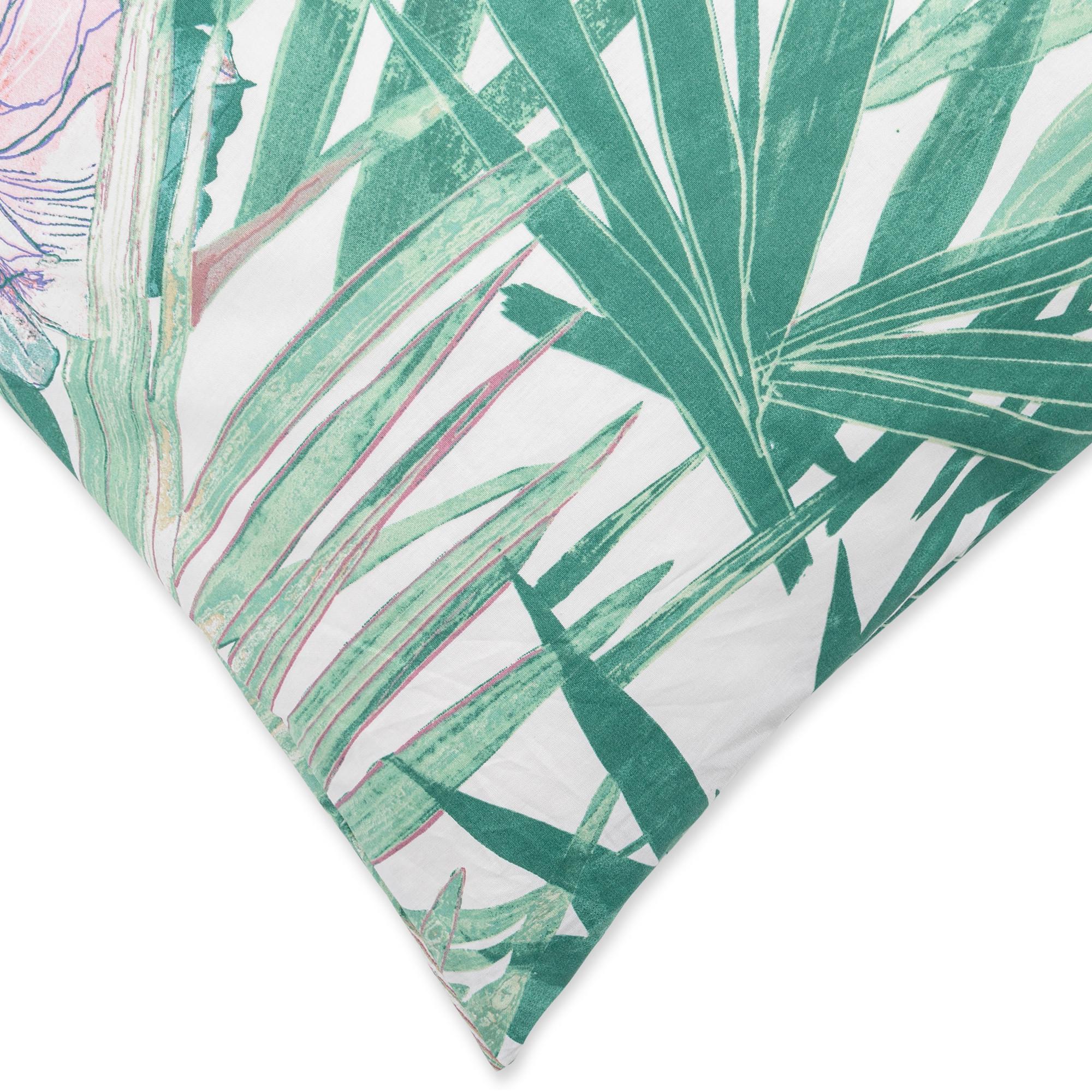 FAZZINI Fortunei Taie d'oreiller imprimé feuilles tropicales  