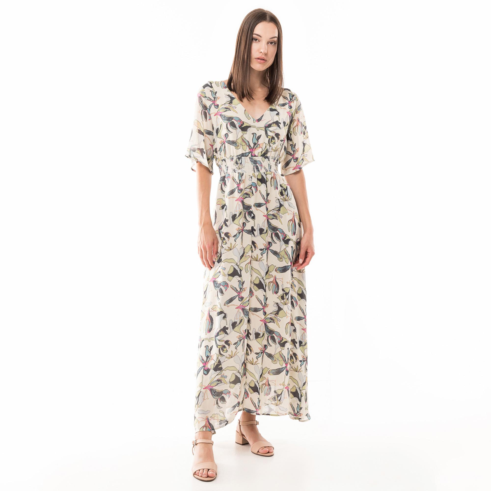 Image of Freizeitkleid, Kurzarm Damen Grün Bedruckt 34