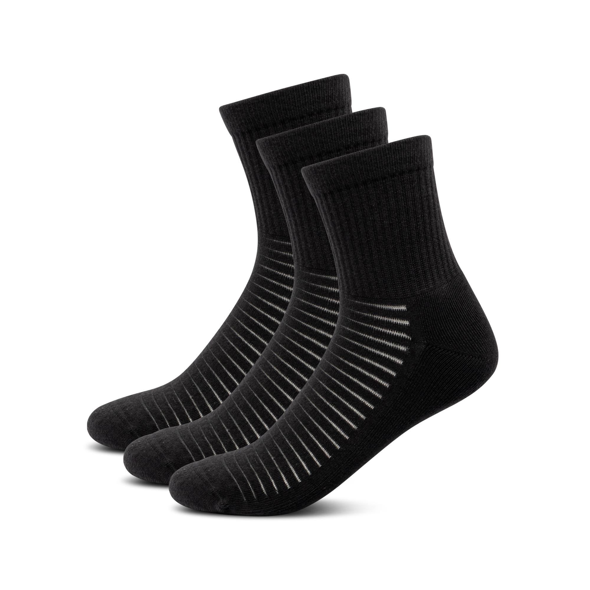Image of Triopack, Knöchellange Sportsocken Herren Black 35-38
