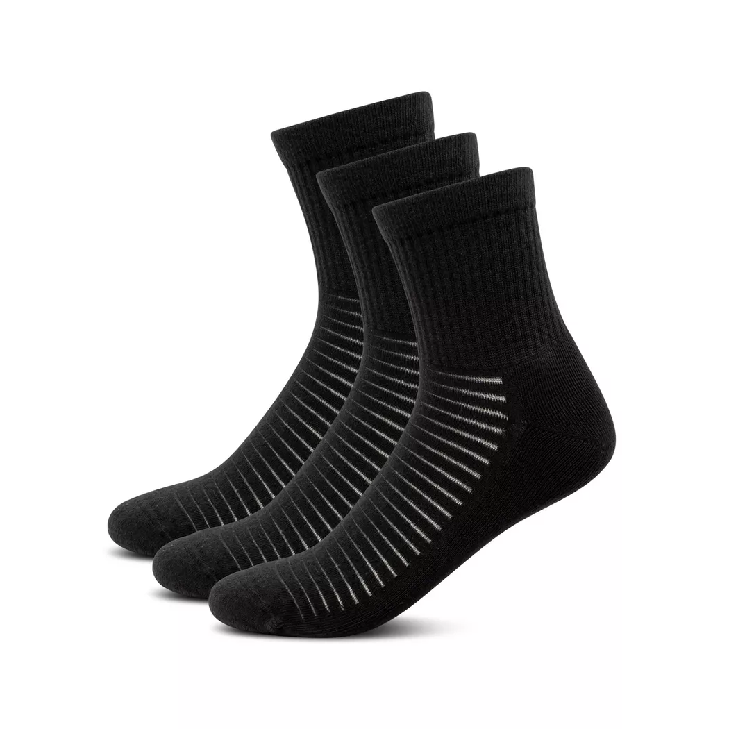 Manor Sport Triopack Ankle-Length Sports Socks Black 39-42