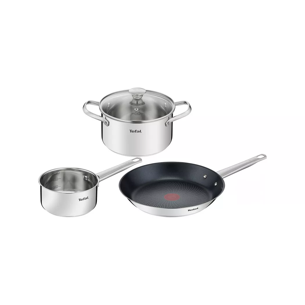 Tefal Cook Eat Cookware Set Chrome 16/20/28cm