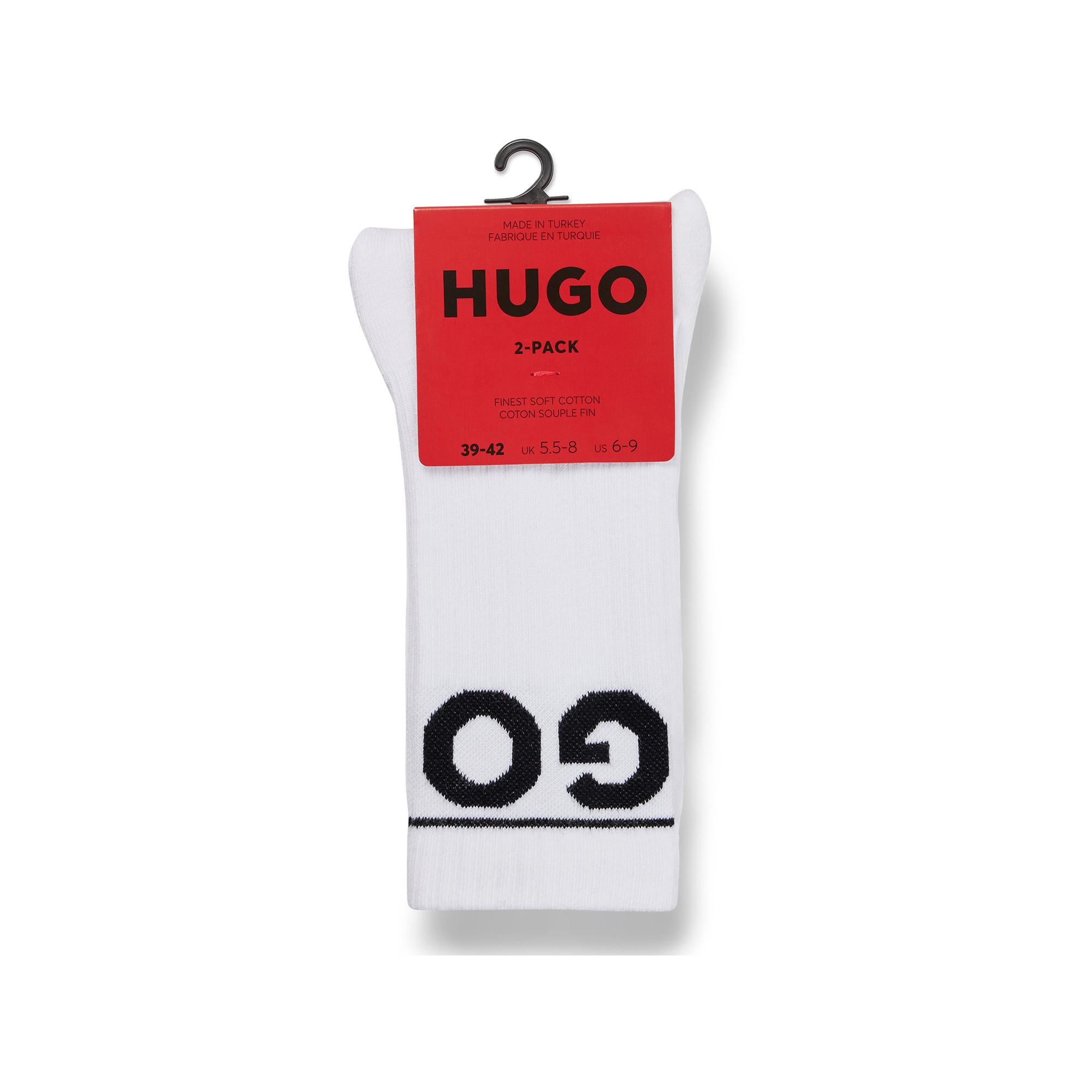 HUGO 2P QS RIB ICONIC CC Lot de 2 paires de chaussettes, hauteur mollet 