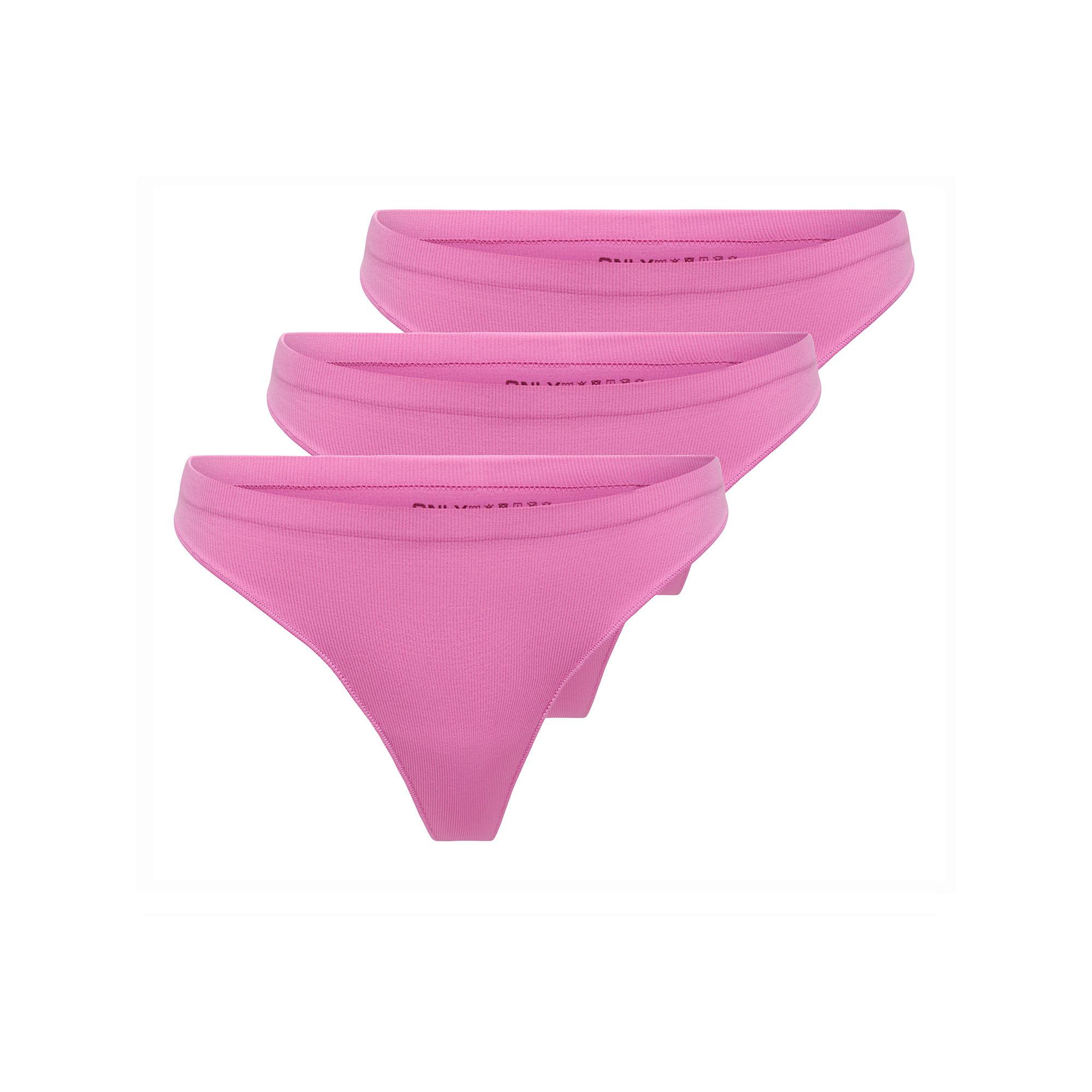 Only Lingerie Vicky Rib Sless Thong 3-Pack String, 3-pack 