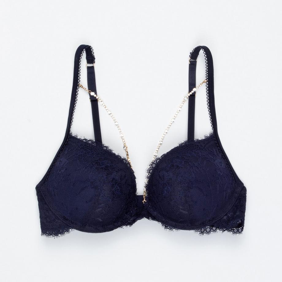 Manor Woman Soutien-gorge Push Up avec Dentelle et Strass  