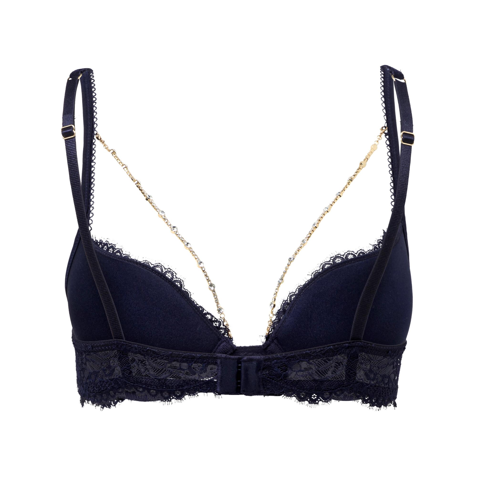 Manor Woman Reggiseno Push Up con Pizzo e Strass  