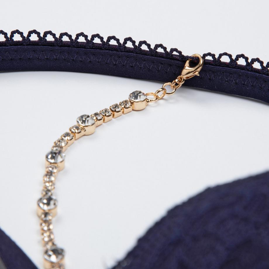 Manor Woman Soutien-gorge Push Up avec Dentelle et Strass  