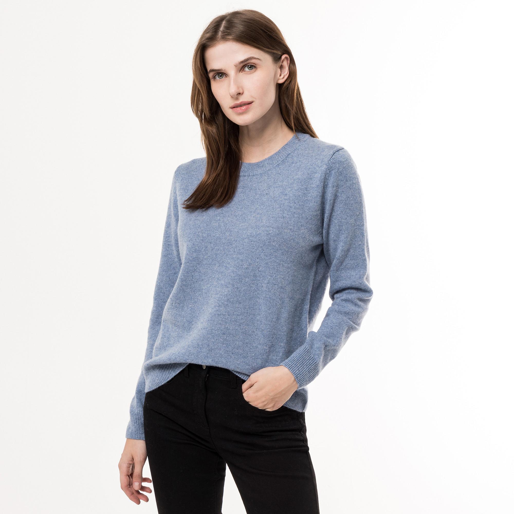 Manor Woman lambswool Pull, col rond, manches longues 