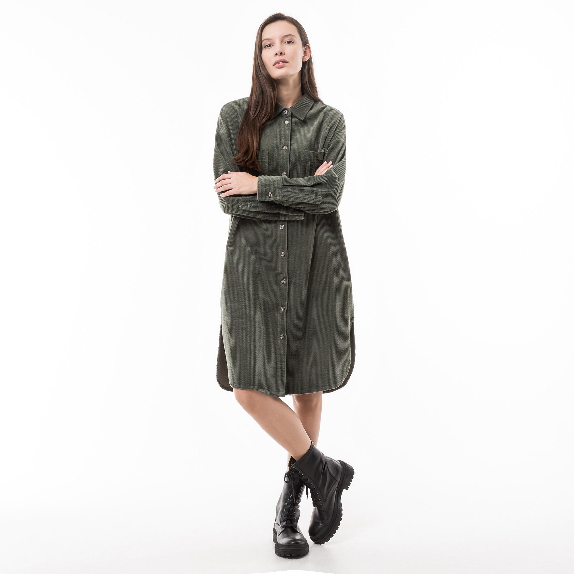 Manor Woman cord Robe chemisier, manches longues 