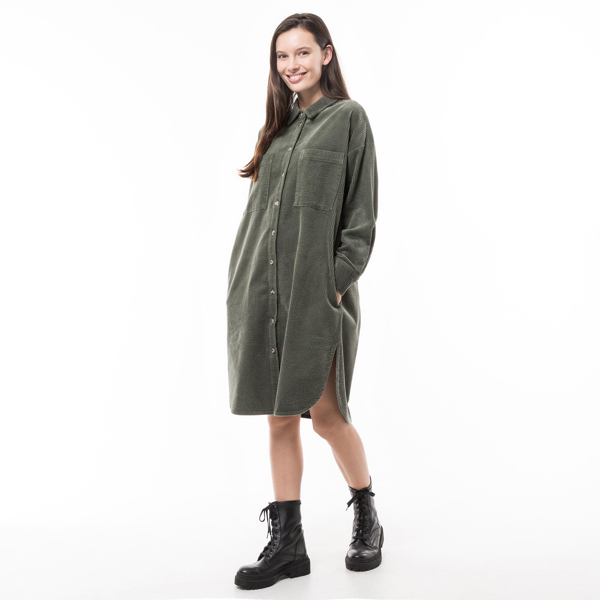 Manor Woman cord Robe chemisier, manches longues 