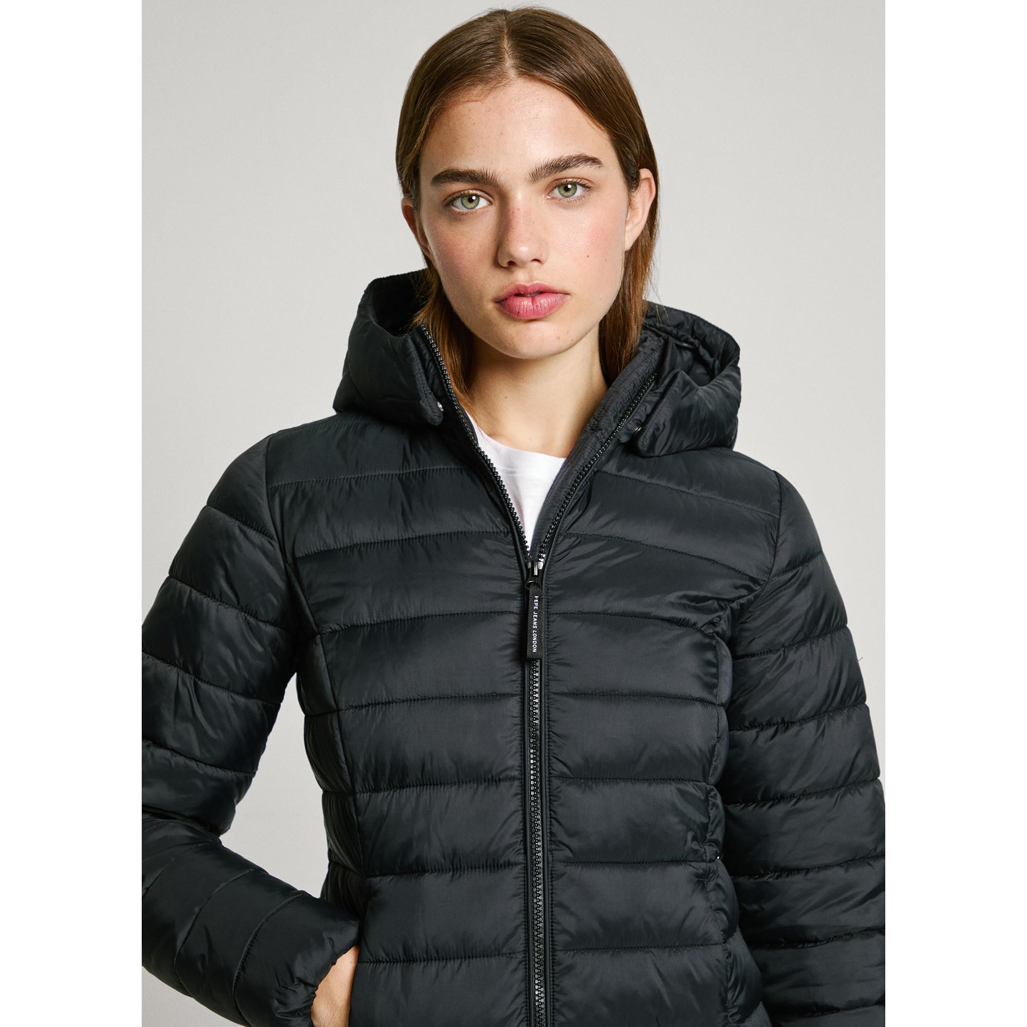 Pepe Jeans London Manteau Midi Ouatiné avec Capuche  