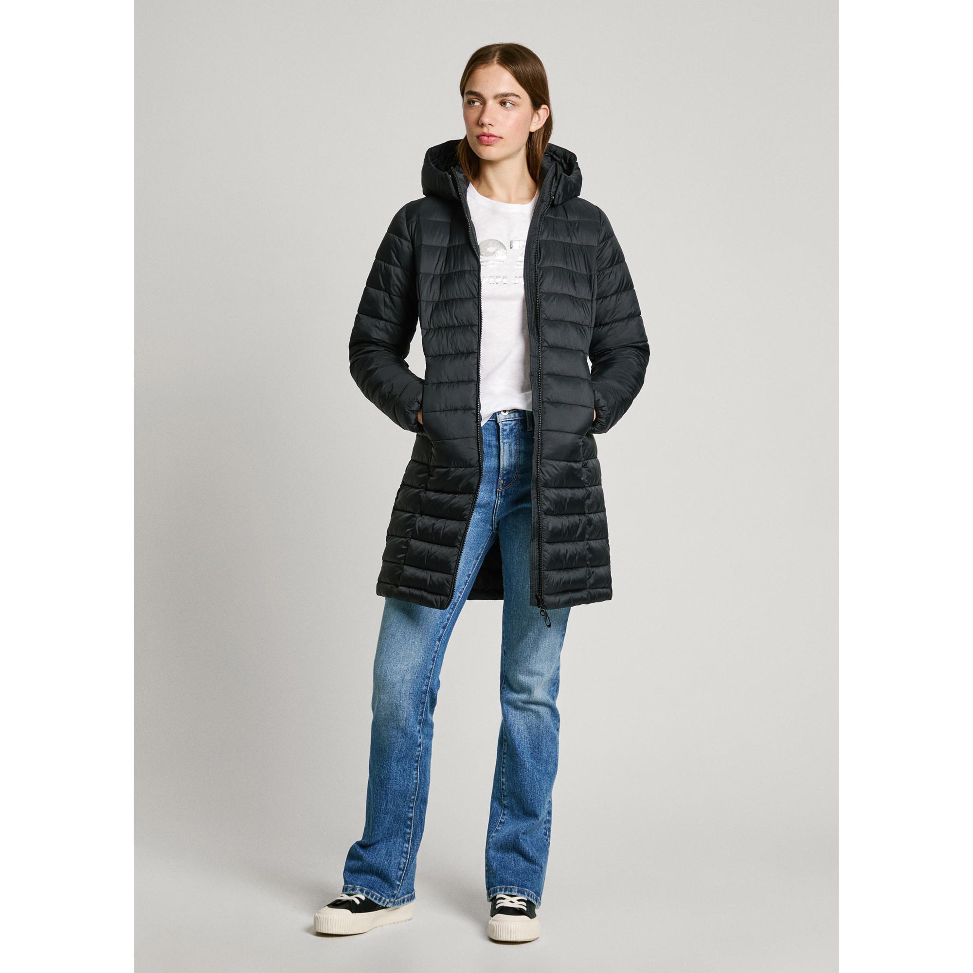 Pepe Jeans London Cappotto Midi Imbottito con Cappuccio  