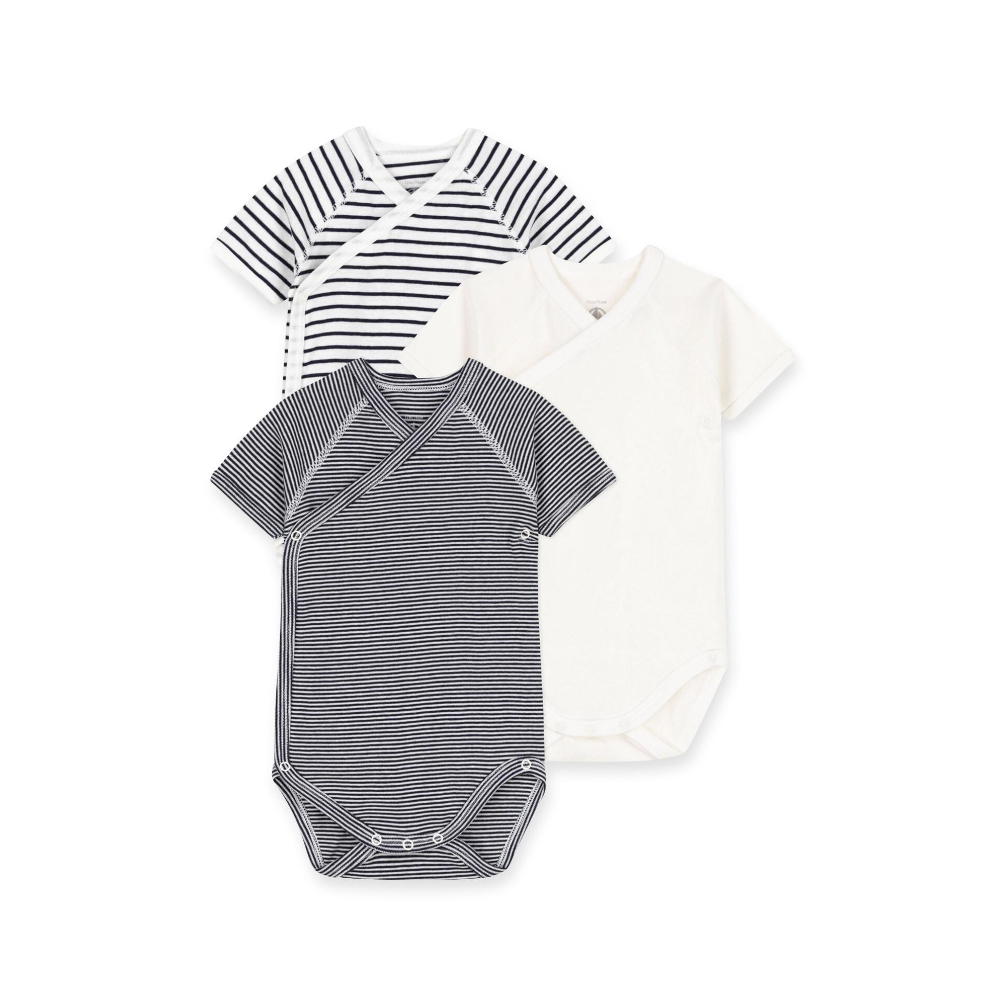 PETIT BATEAU  Lot de 3 bodys, manches courtes 