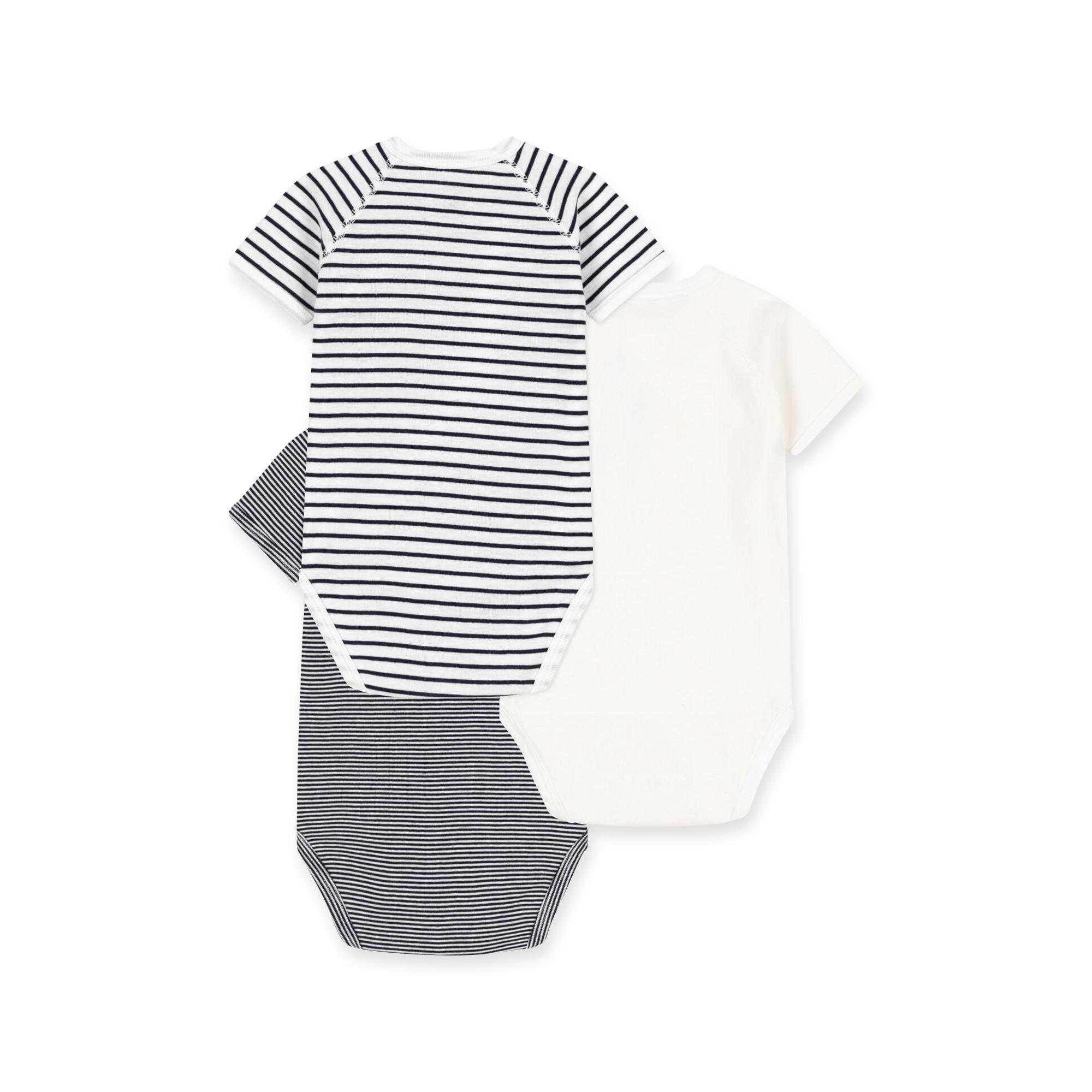 PETIT BATEAU  Lot de 3 bodys, manches courtes 