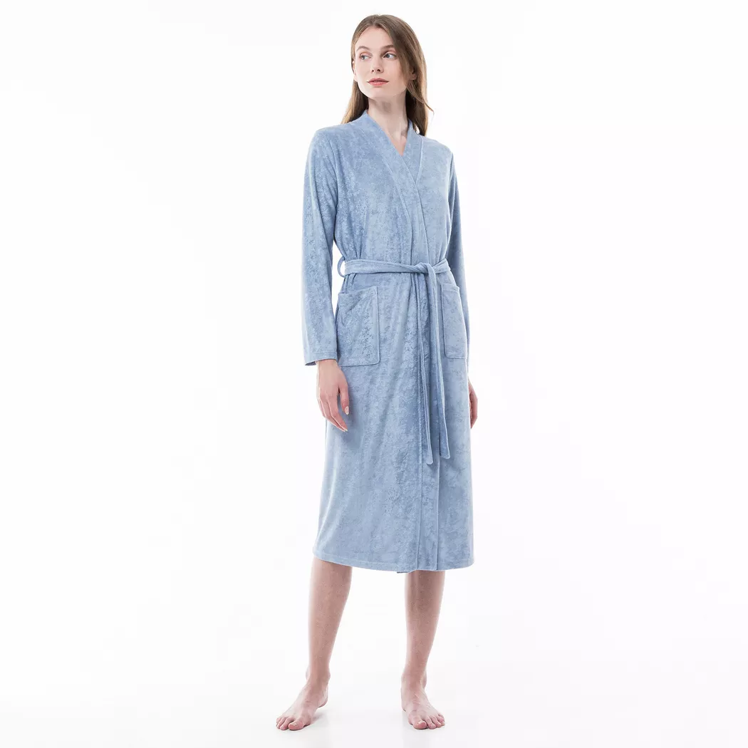 Manor Woman - Langer Bademantel, für Damen, Grau-Blau, Größe XS