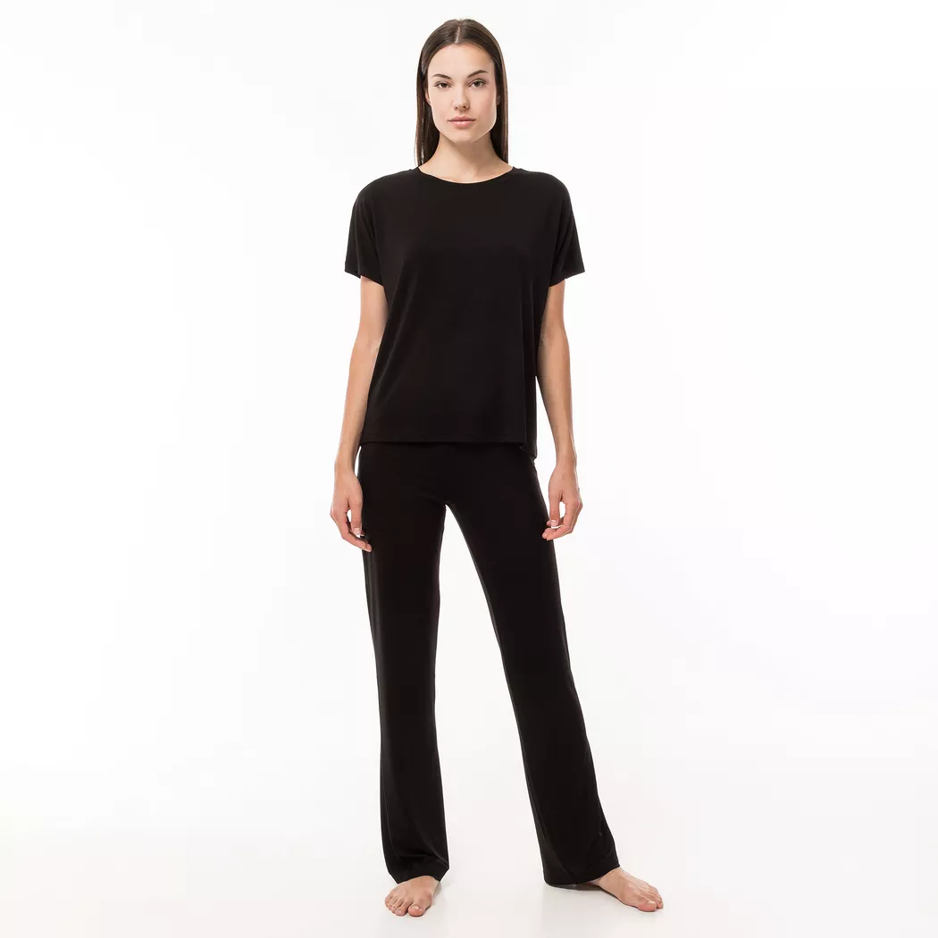 Manor Woman - Lange Pyjamahose, für Damen, Black, Größe XL 3