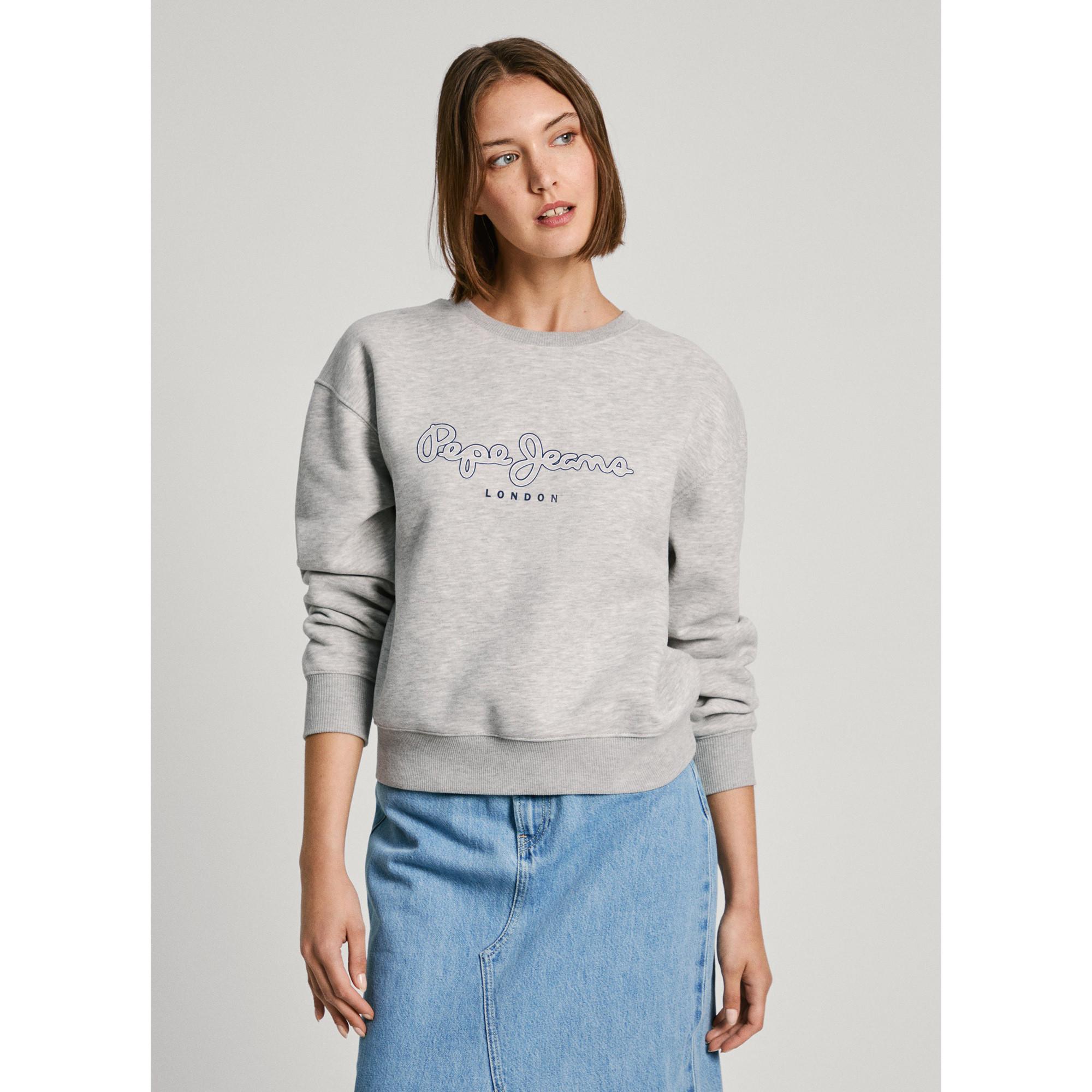 Sweat-shirt Fille Pepe Jeans - 100% Coton, Coupe Régulière, Manches Longues - Couleur Rose, Logo Brodé - Pour Tous Les Jours - 11
