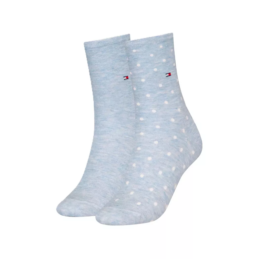 Tommy Hilfiger - Duopack, wadenlange Socken, für Damen, Hellblau, Größe 35-38
