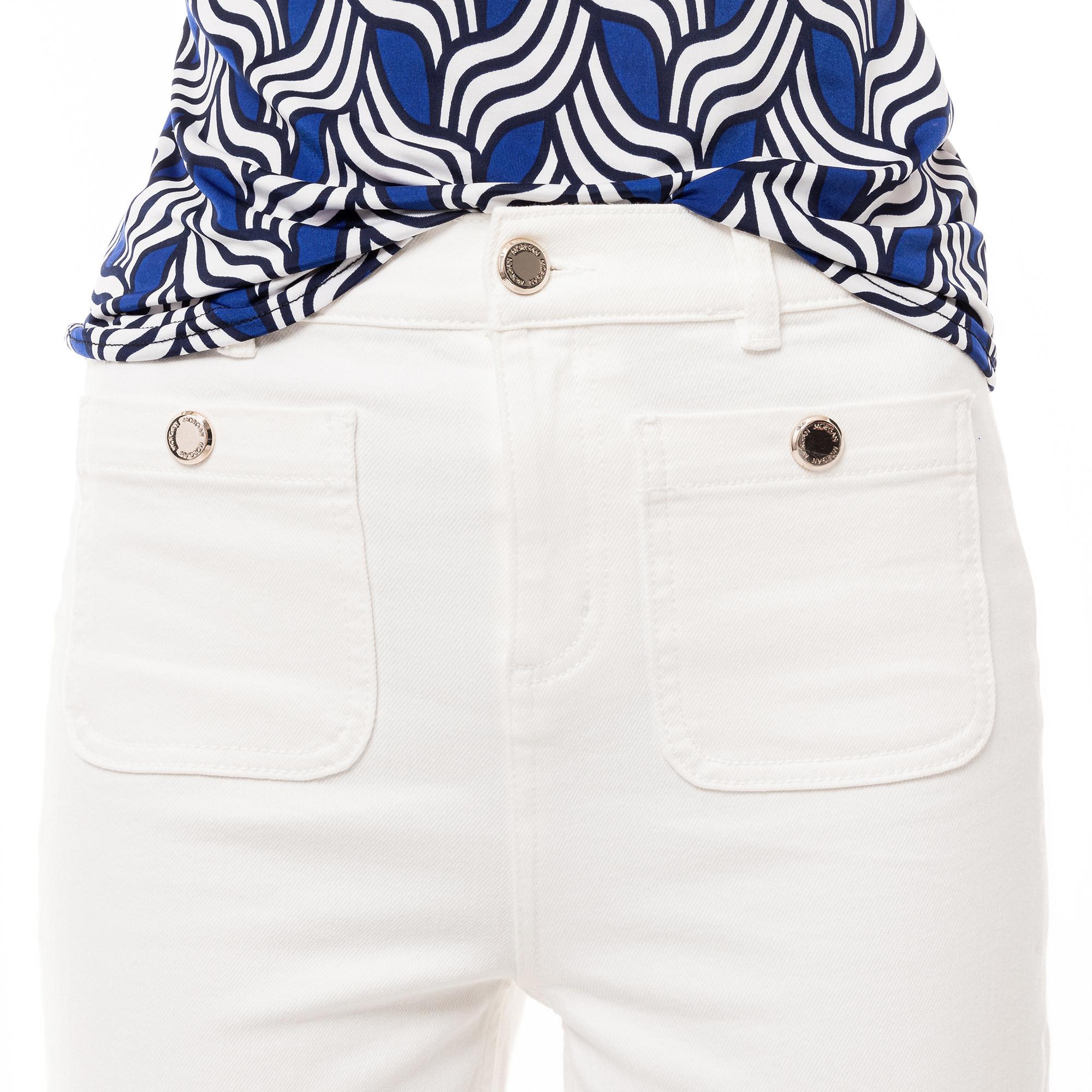 MORGAN Pantaloni Cropped Flared Vita Alta  