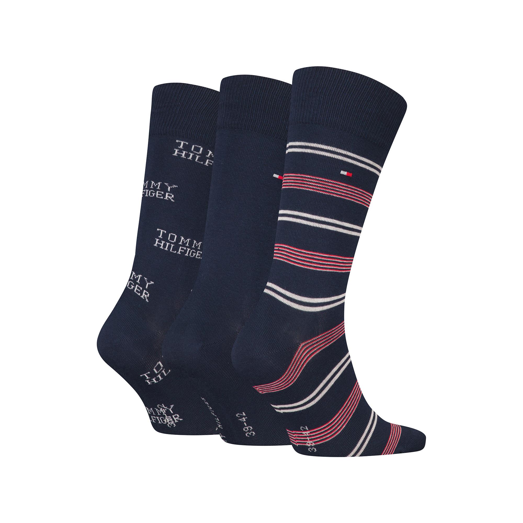 TOMMY HILFIGER 3P Giftset Lot de 3 paires de chaussettes, hauteur mollet 