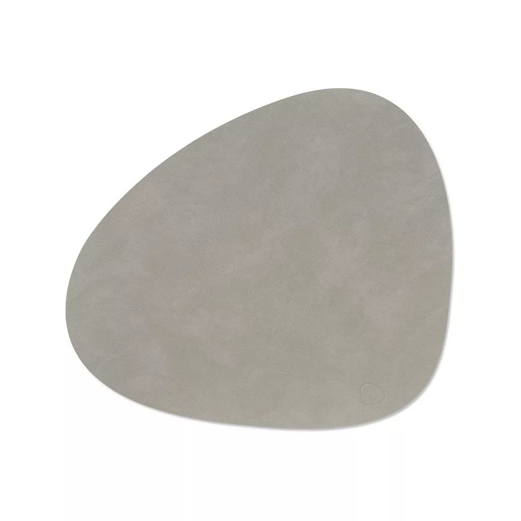 LIND DNA Leder-Platzset Nupo oval 37x44cm hellgrau