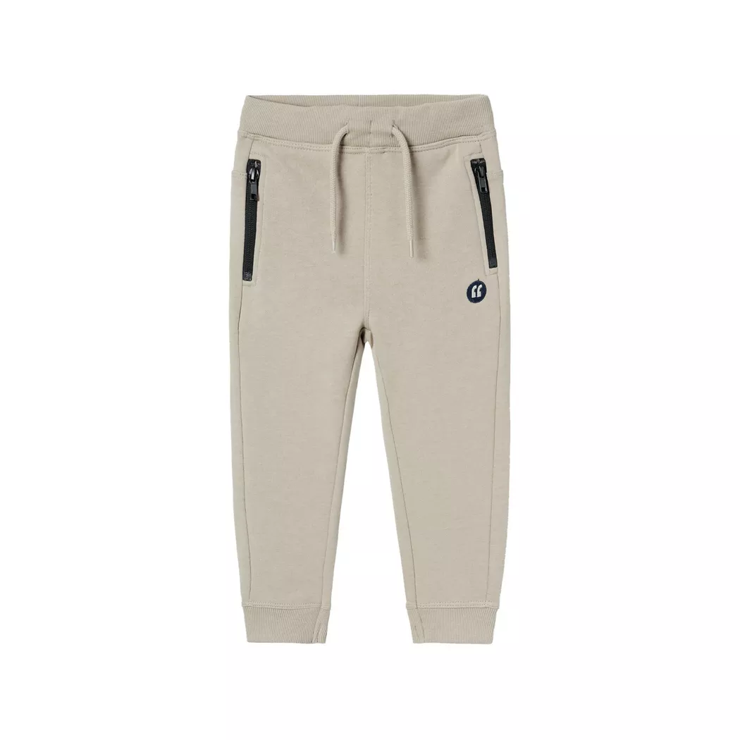 Sweathose NAME IT "NMMVIMO SWE PANT BRU NOOS", Jungen, Gr. 104, N-Gr, pure cashmere, Sweatware, Obermaterial: 60% Baumwolle, 40% Polyester, unifarben, regular fit normal, Hosen Sweathose
