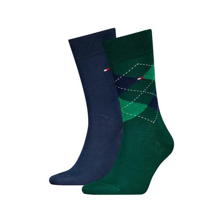 TOMMY HILFIGER TH MEN SOCK CHECK 2P\n Duopack, wadenlange Socken 