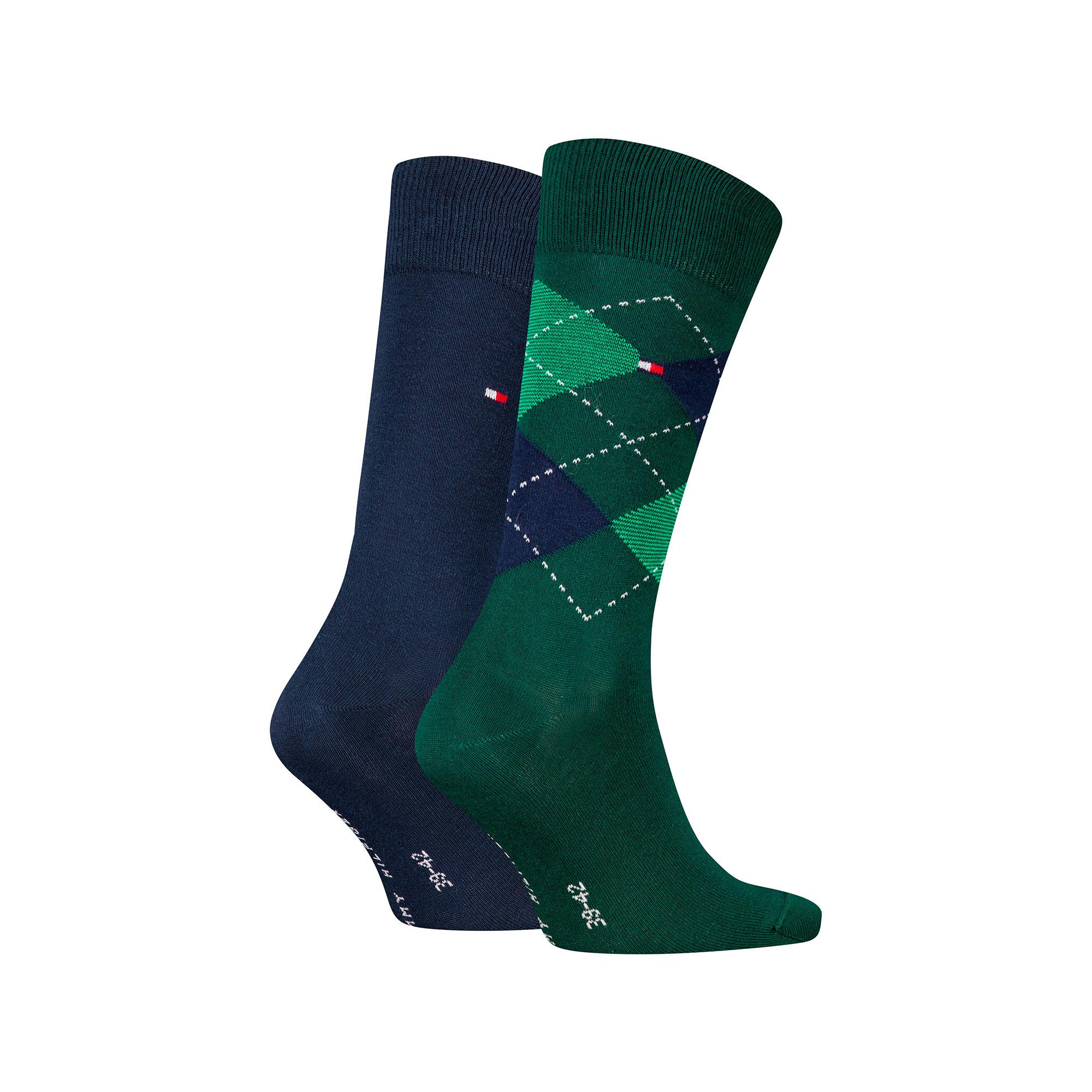 TOMMY HILFIGER TH MEN SOCK CHECK 2P\n Duopack, wadenlange Socken 