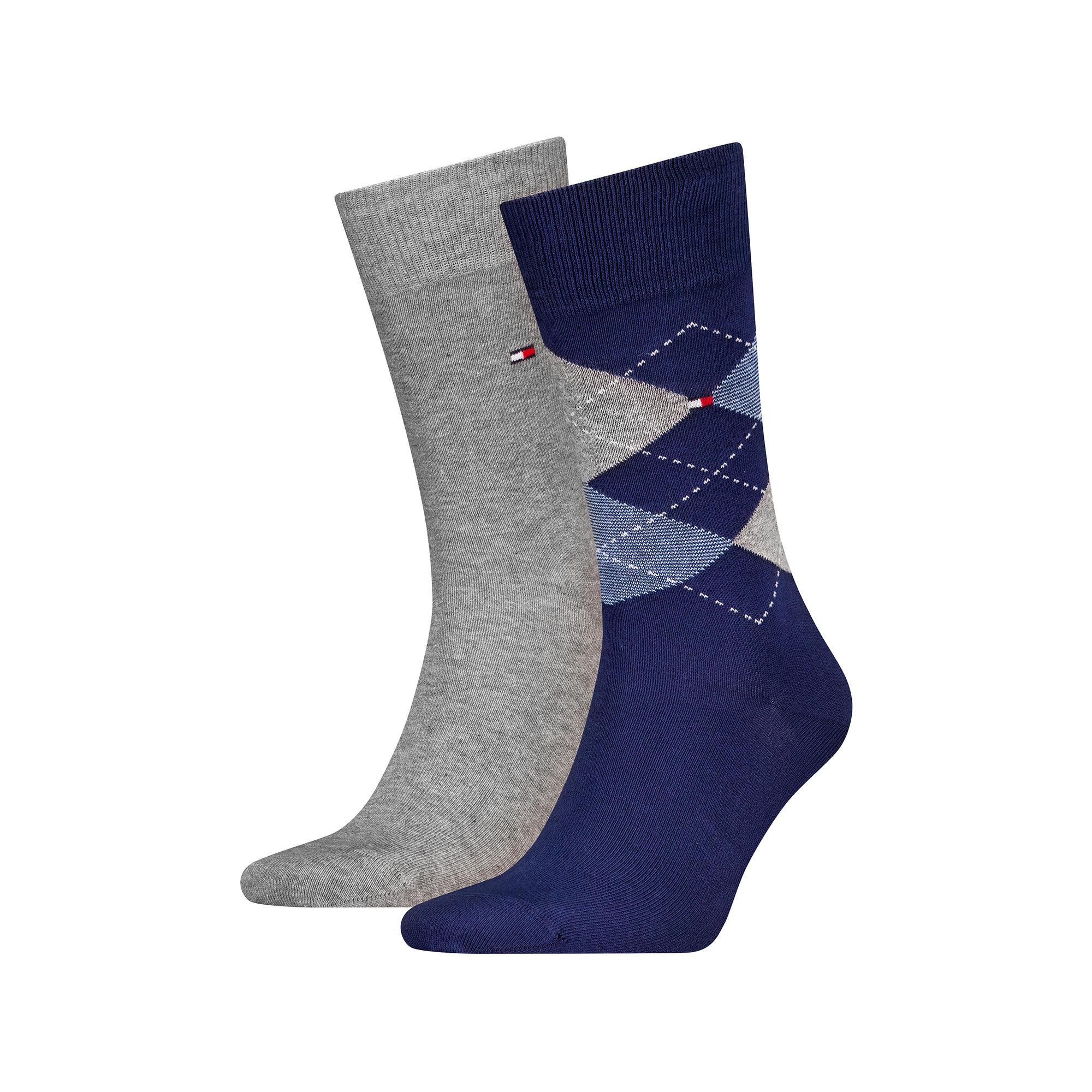 TOMMY HILFIGER TH MEN SMALL STRIPE SOCK 2P\n Lot de 2 paires de chaussettes, hauteur mollet 