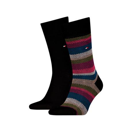 TOMMY HILFIGER TH MEN SOCK 2P HERRINGBONE STRIPE Duopack, wadenlange Socken 