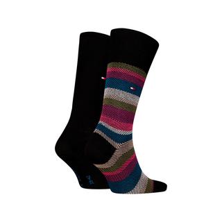 TOMMY HILFIGER TH MEN SOCK 2P HERRINGBONE STRIPE Lot de 2 paires de chaussettes, hauteur mollet 