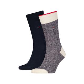 TOMMY HILFIGER TH MEN SOCK 2P MOULINE BOOTSOCKS Lot de 2 paires de chaussettes, hauteur mollet 