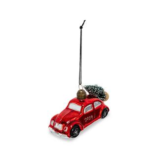 house doctor Ornamento Auto rossa con albero di Natale 