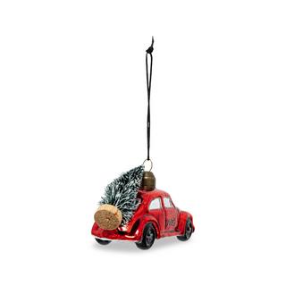 house doctor Ornamento Auto rossa con albero di Natale 