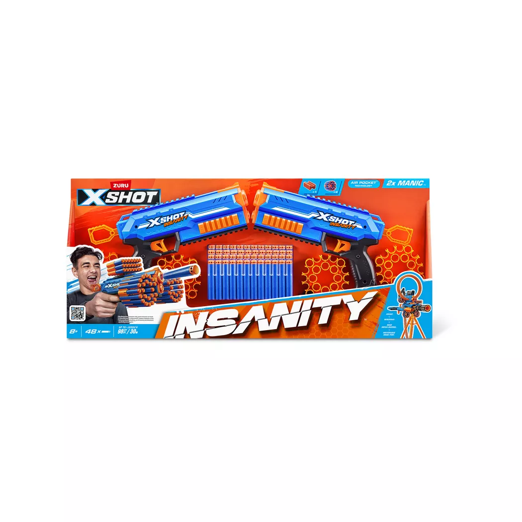 XSHOT - Insanity Double Manic Blaster Set, Multicolor