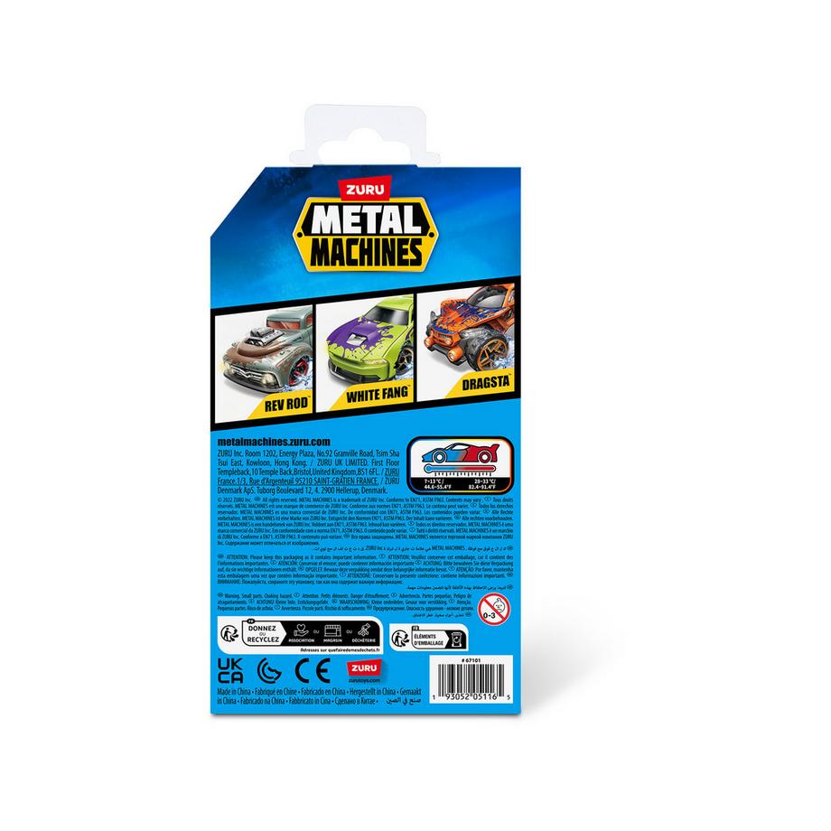 Metal Machines  Farbwechsel-Autos 3er Pack, Zufallsauswahl 
