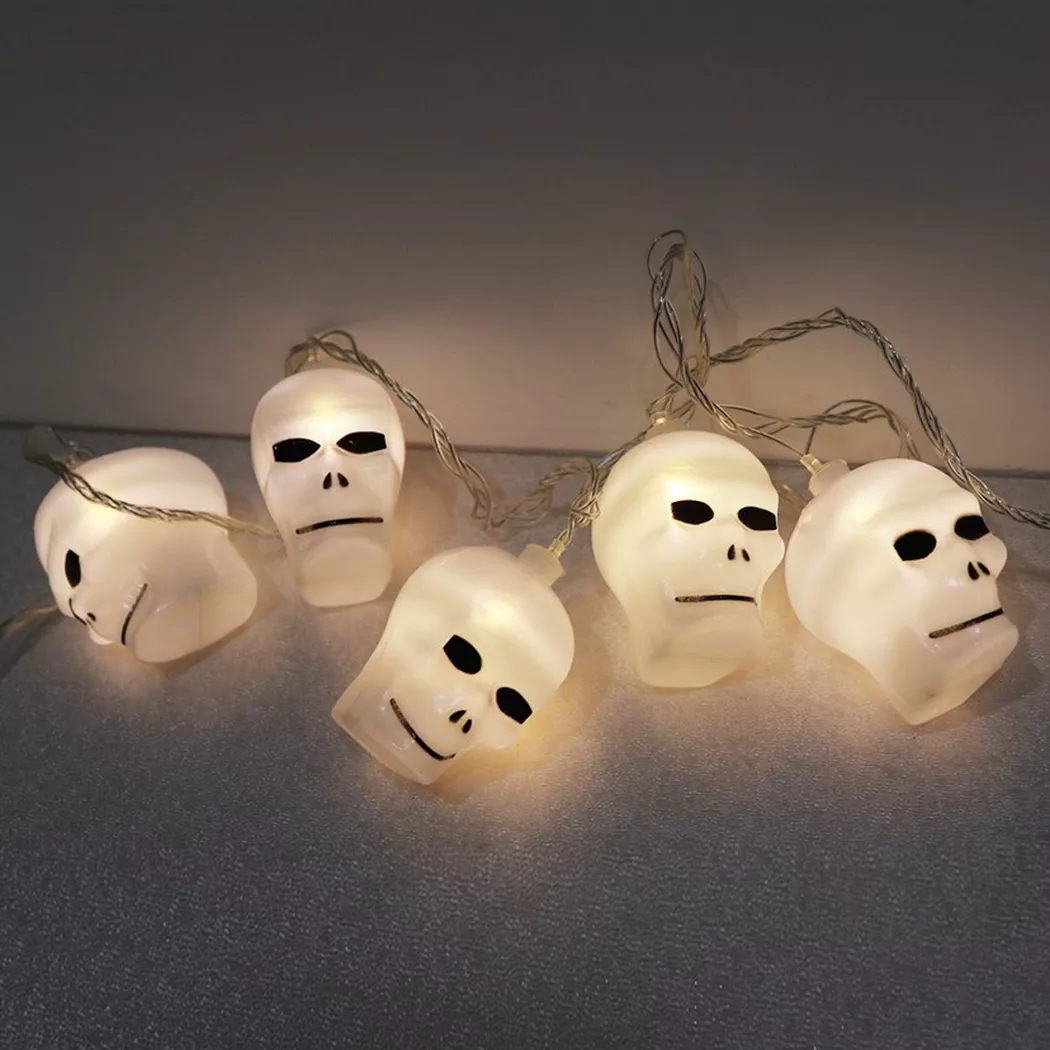 Unbranded Halloween Light Chain Skulls Multicolor