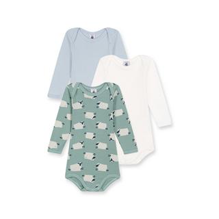 PETIT BATEAU  Lot de 3 bodys, manches longues 