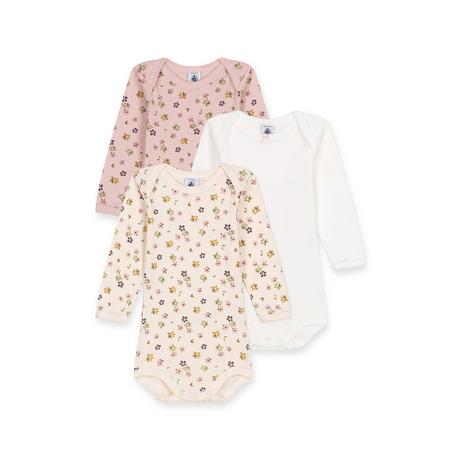 PETIT BATEAU  Lot de 3 bodys, manches longues 