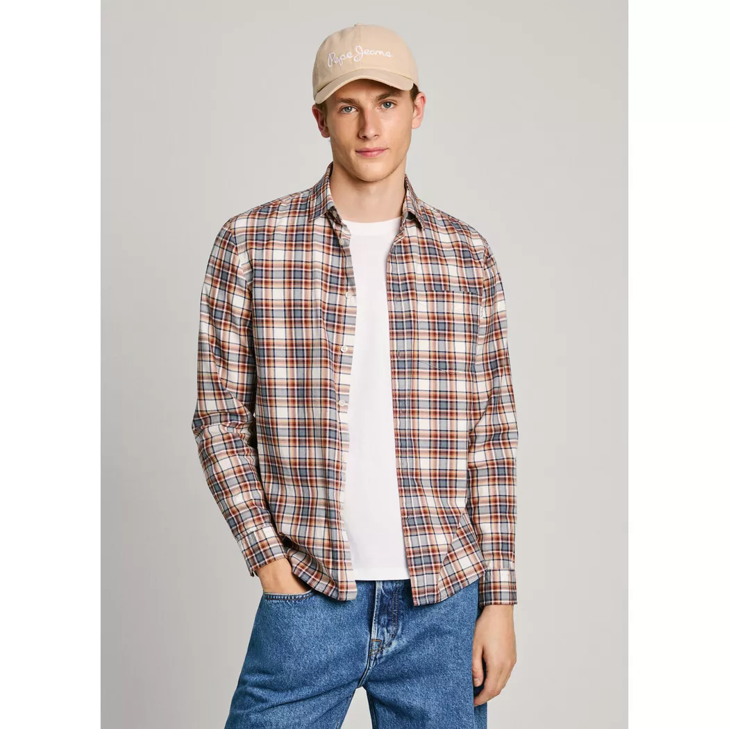Pepe Jeans London - Hemd, langarm, für Herren, Orange Größe S