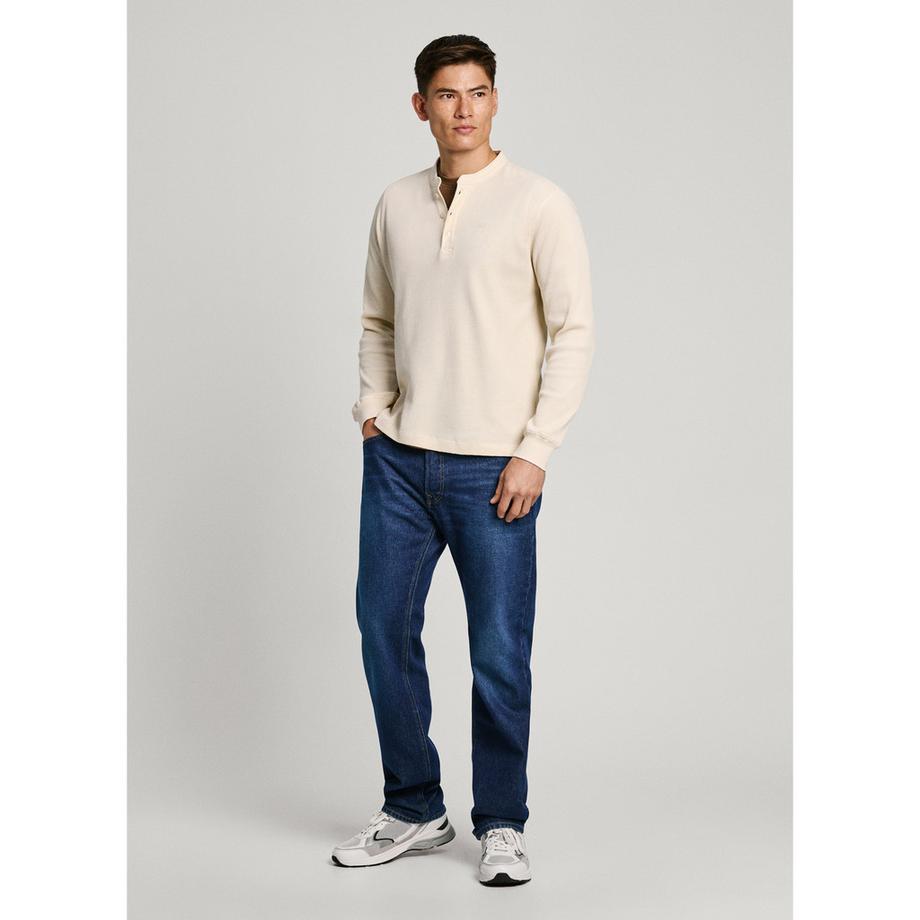 Pepe Jeans London Ashford Langarm Henley T-Shirt  