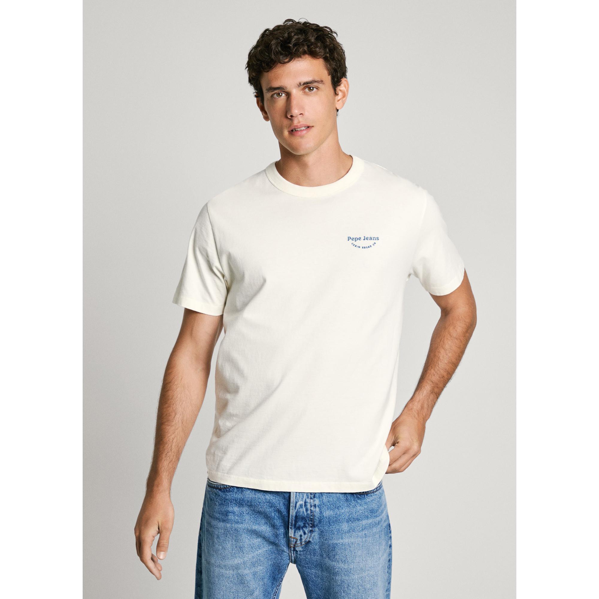 Pepe Jeans Camiseta Para Hombre Aris, Blanco (Off-White), XG Tshirt Hombre