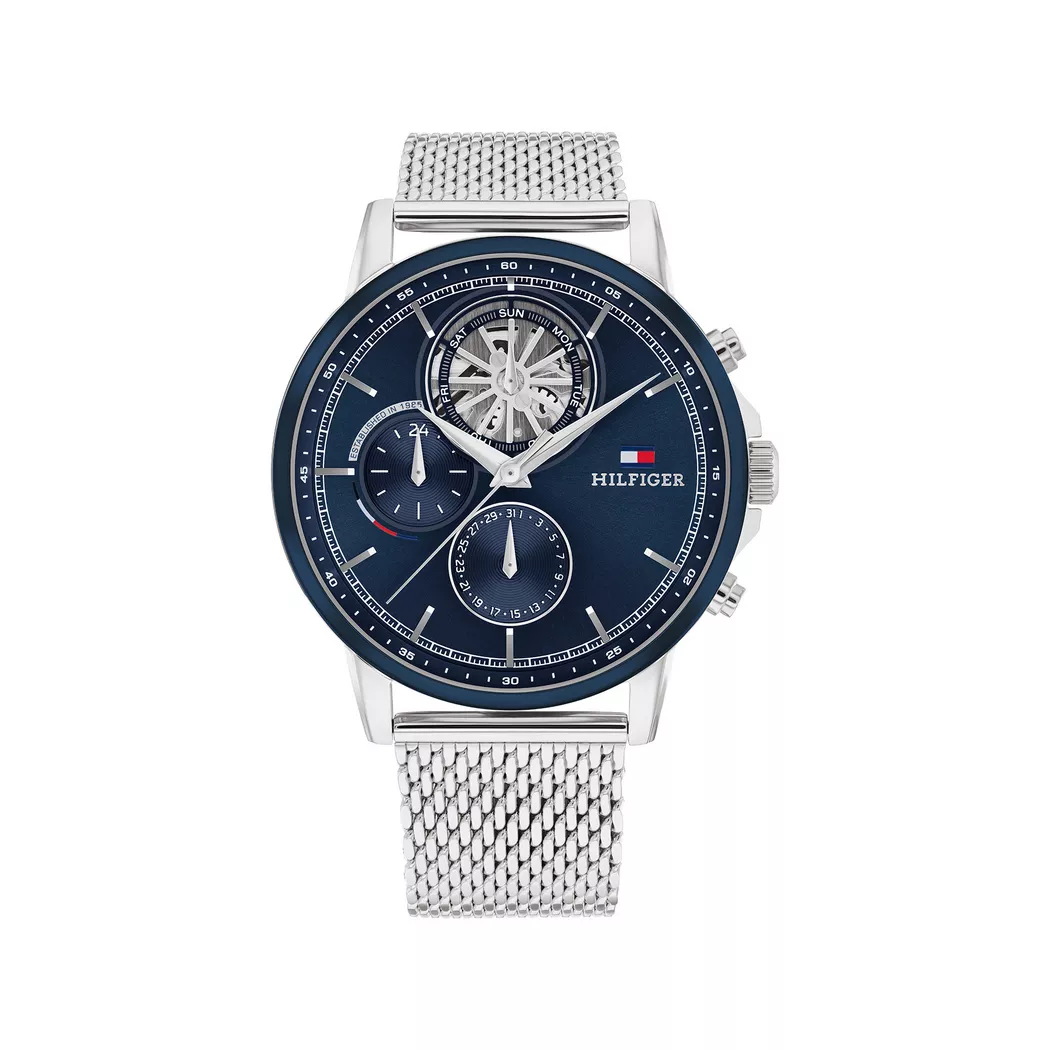 Tommy Hilfiger Montre Stewa 44 Mm Silver / Navy / Mineral One Size Homme