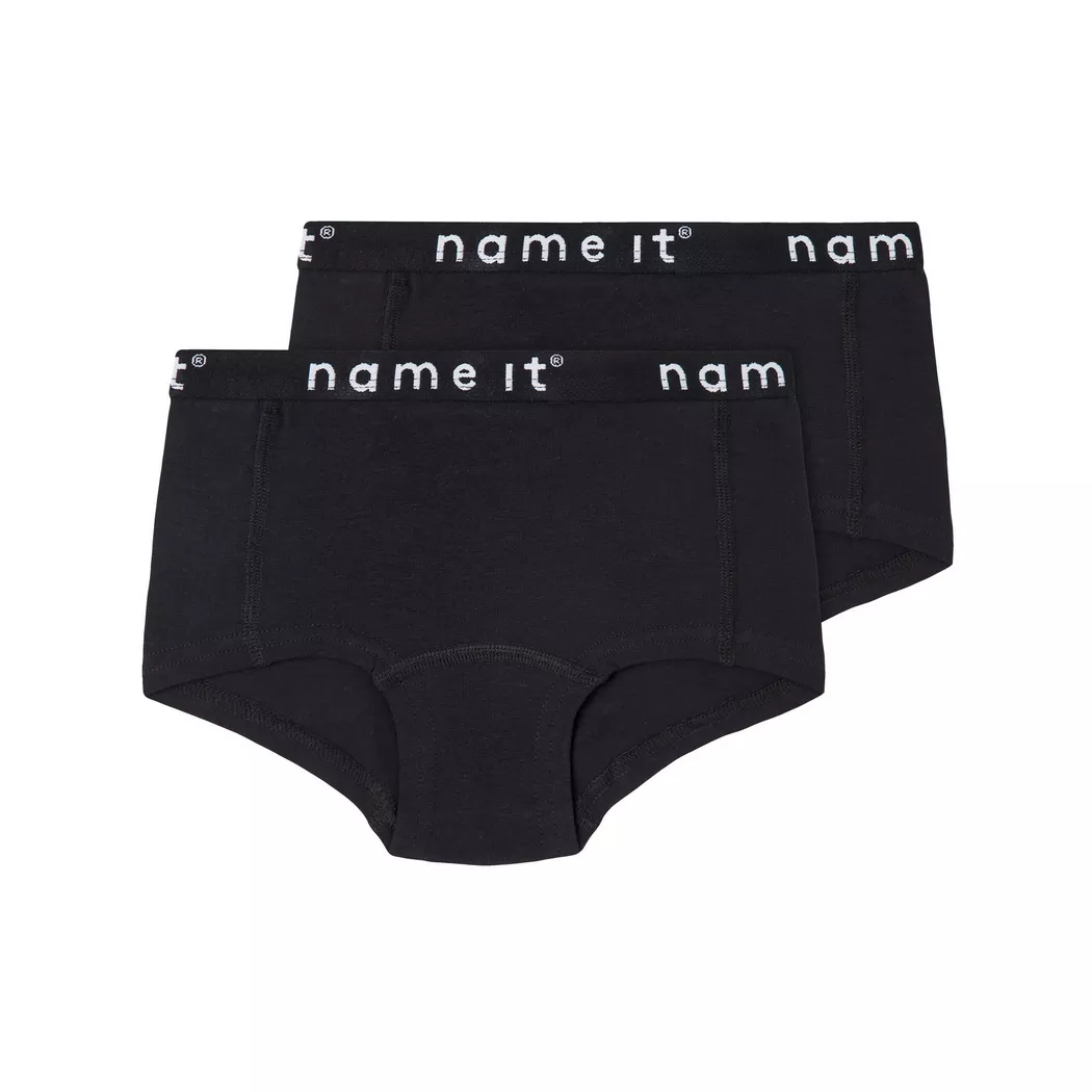 Name It NKFHIPSTER 2P NOOS Girls' 2-Pack Hipster Briefs Black