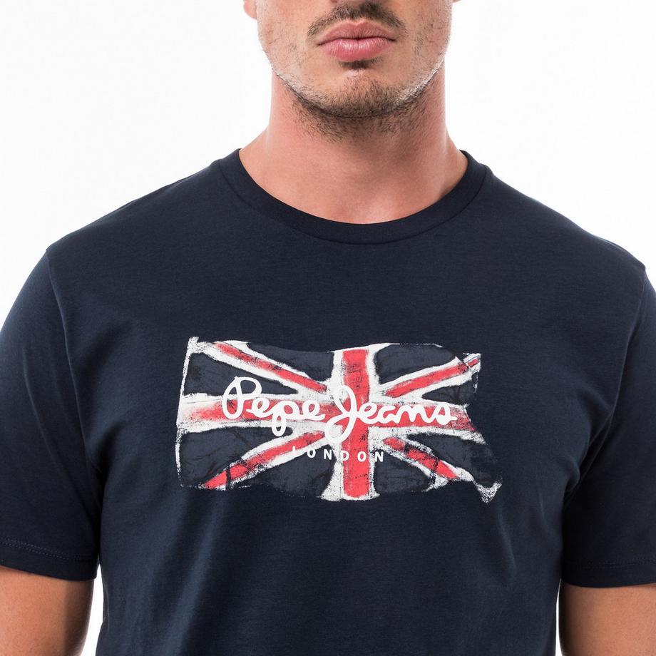 Pepe Jeans London CLAG Regular Fit T-Shirt mit Union Jack Print  