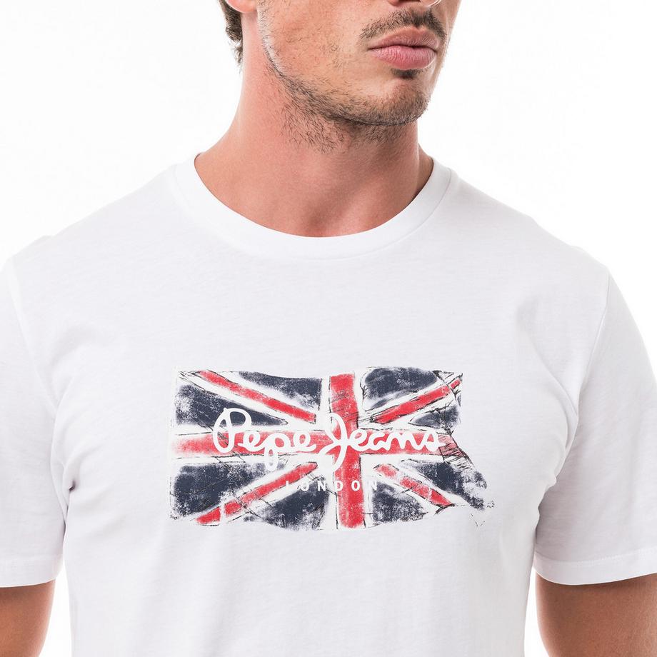 Pepe Jeans London CLAG T-shirt Regular Fit con stampa Union Jack  