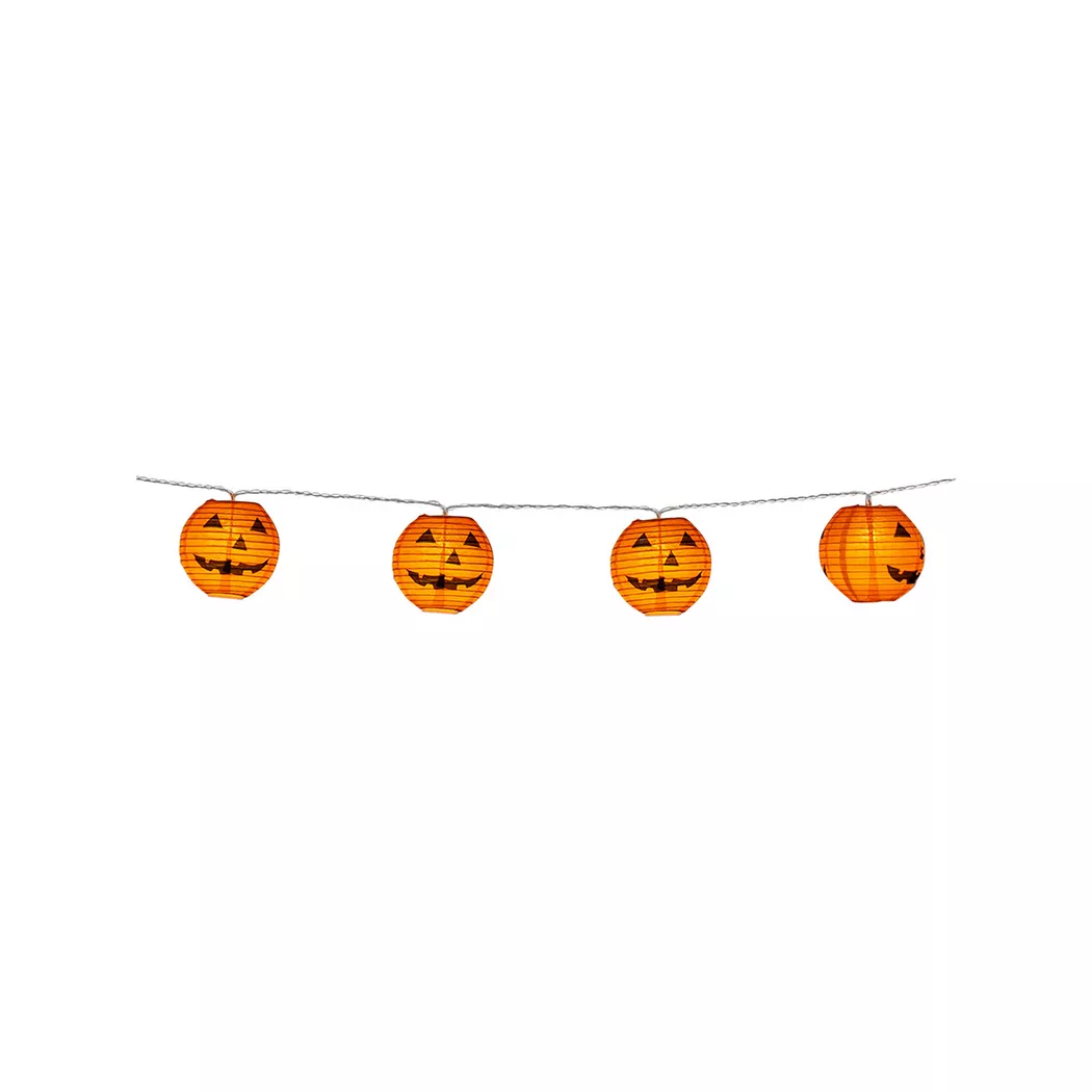 Boland - Lampions Lichterkette Kürbis, 185CM, Orange