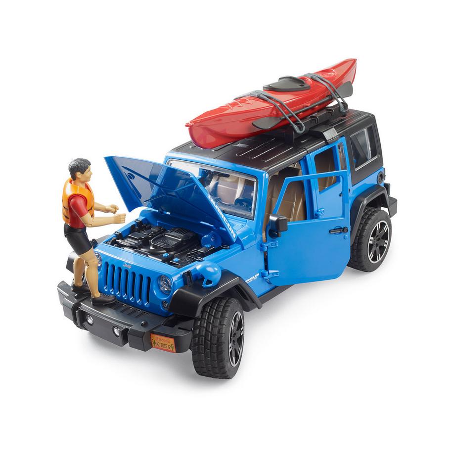 bruder  Jeep mit Kajak + Figur 