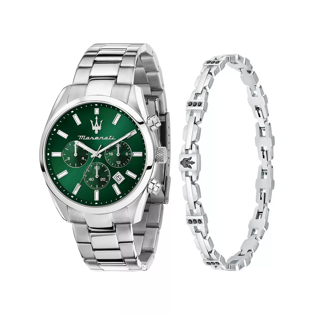Maserati - Ensemble de montres, Attrazione, 43mm, Argent