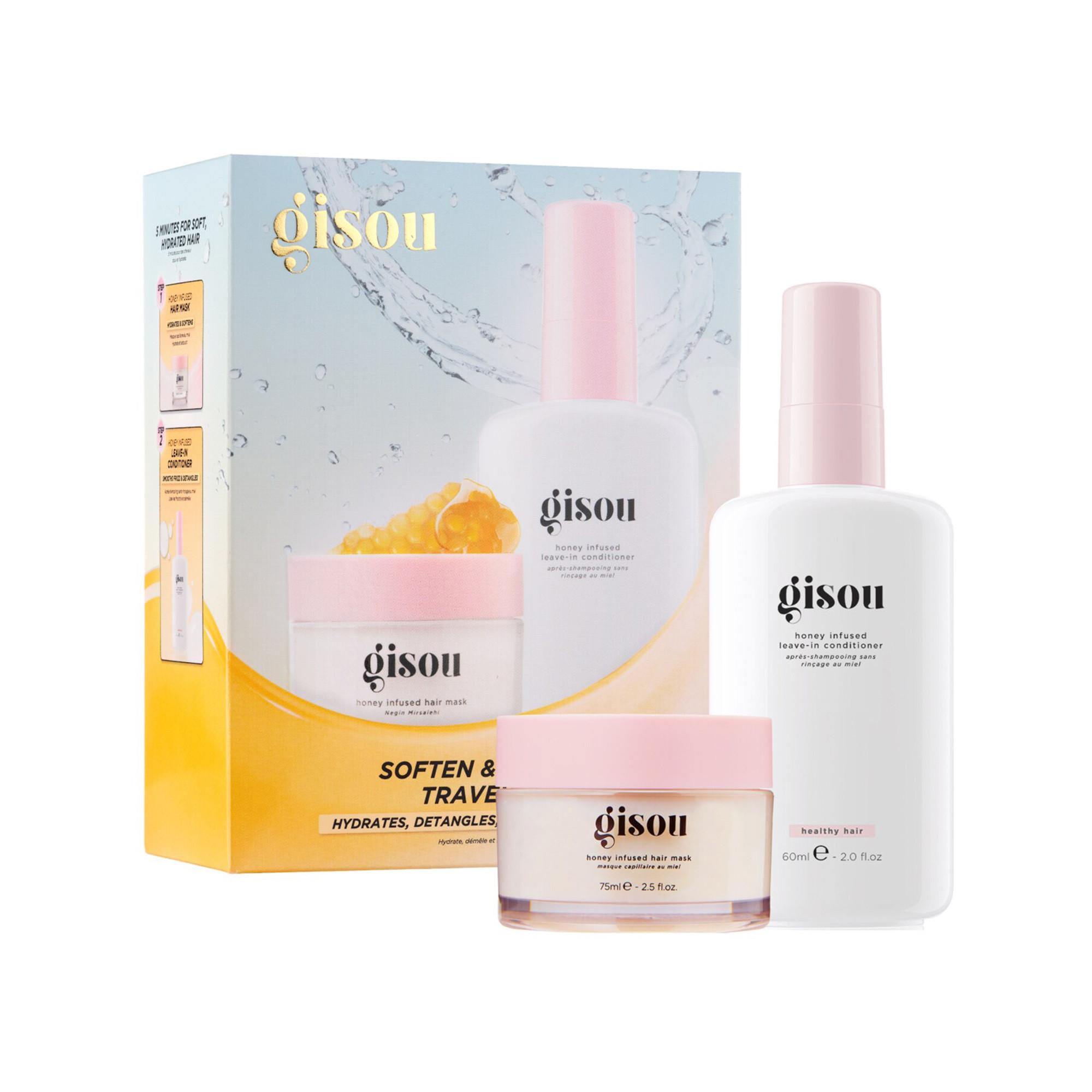 GISOU  Soften & Smooth Travel Set - Hydrieren, entwirren und Glätten von Frizz 